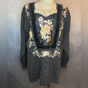 ✨ Vintage Embroidered Lacy Afternoon Knit Top / Sweater Size M✨